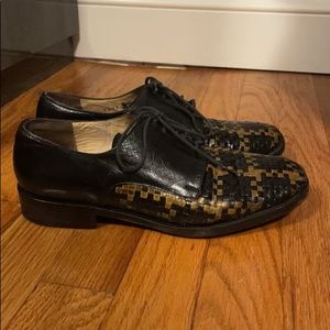 Stephan Kelian /woven leather, made in France. Size 8.5 W /Excellent condition.